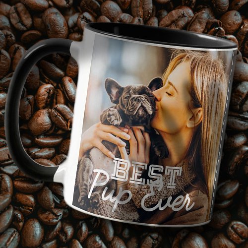 Best Pup Ever Modern Cool Stitch Pet Puppy Photo Two_Tone Coffee Mug