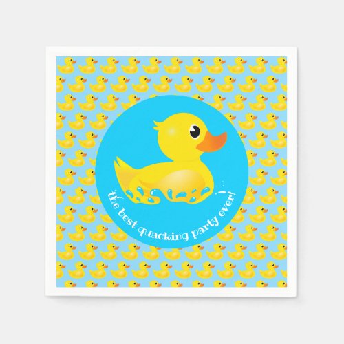 Best Quacking Party Ever Cute Yellow Rubber Duck Napkins