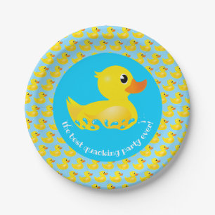 'Best Quacking Party Ever' Cute Yellow Rubber Duck Paper Plates