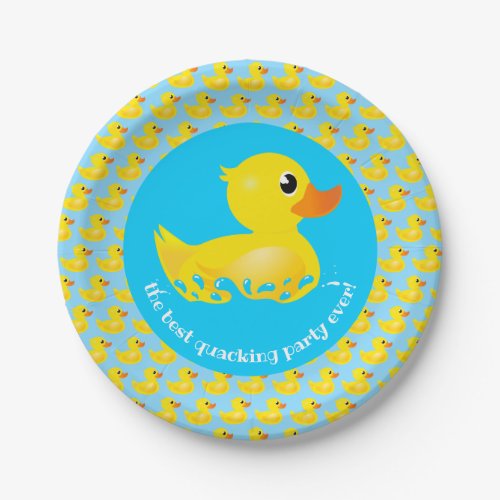 Best Quacking Party Ever Cute Yellow Rubber Duck Paper Plates