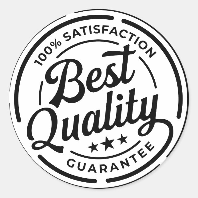 Best Quality 100% Satisfaction Guarantee Classic Round Sticker (Front)