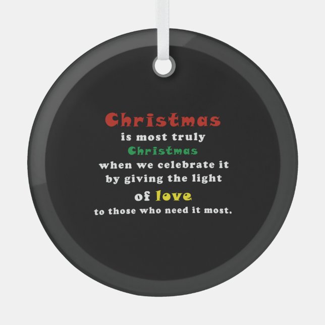 Best Quote Christmas Glass Ornament (Front)