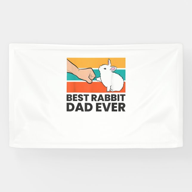 Best Rabbit Dad Ever Funny Rabbit Father Rabbit Bu Banner (Horizontal)
