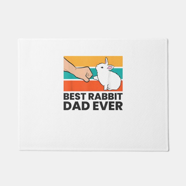 Best Rabbit Dad Ever Funny Rabbit Father Rabbit Bu Doormat (Front)