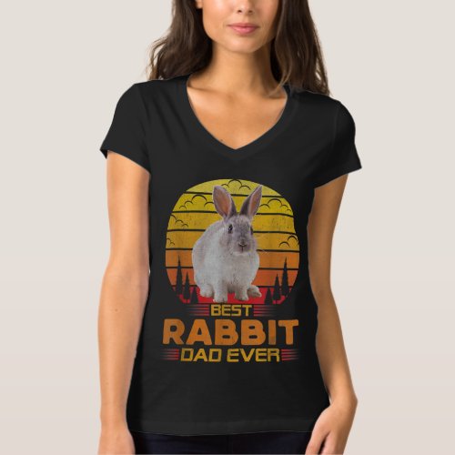 Best Rabbit Dad Ever Vintage Cute Animal Lover Fat T_Shirt