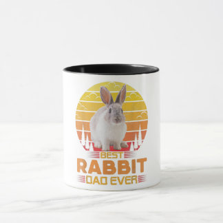 Best Rabbit Dad Ever Vintage Cute Animal Lover Mug