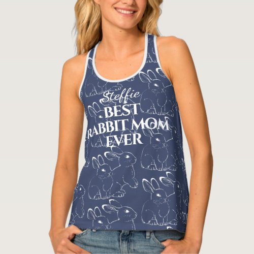  Best Rabbit Mom Blue Bunny Artistic Custom  Tank Top