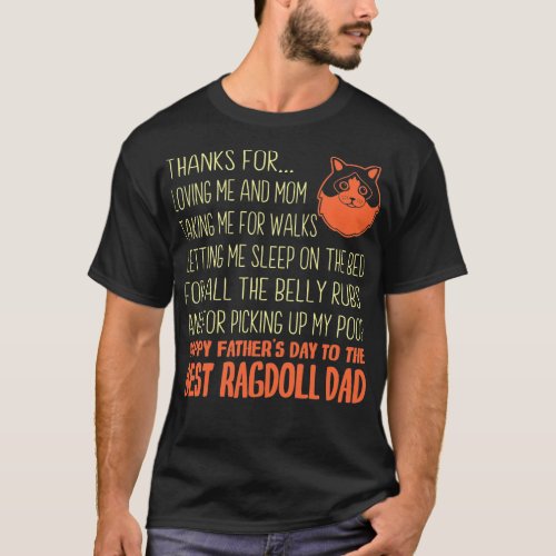 Best Ragdoll Cat Dad Happy Fathers Day Gift T_Shirt