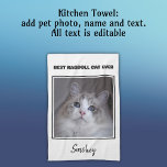 Best Ragdoll Cat Ever Monogram Name Pet Photo Kitchen Towel<br><div class="desc">Add a personal touch to your kitchen with this charming design that showcases a captivating blue-eyed Ragdoll cat in a stunning photograph complemented by sleek black typography. Customize this design to make it uniquely yours by replacing the photo with an image of your very own beloved cat or adorable kitten....</div>