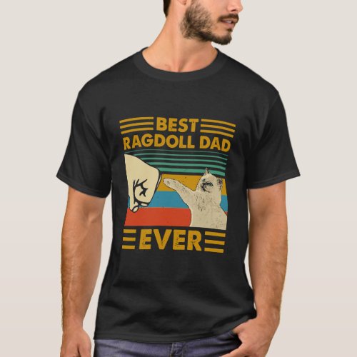 Best Ragdoll Dad Ever Retro Vintage Sunset T_Shirt