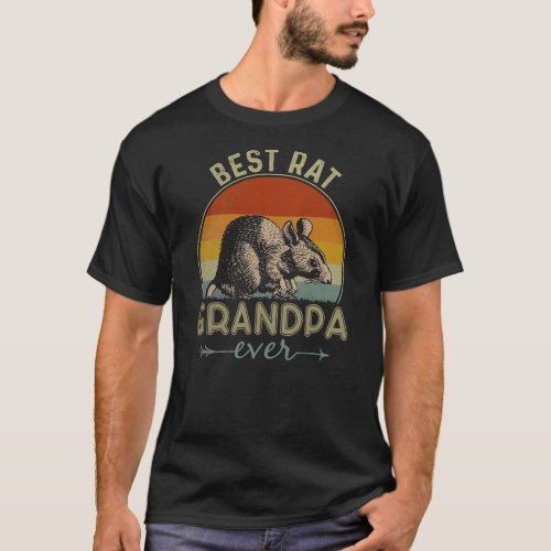 Best Rat Grandpa Ever Retro Rat Graphic Fathers T_Shirt
