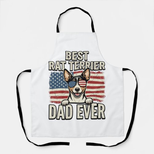 Best Rat Terrier Dad Ever Patriotic Dog Shirt Desi Apron
