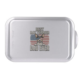 Best Rat Terrier Dad Ever Patriotic Dog Shirt Desi Cake Pan