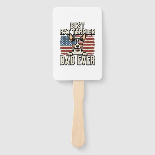 Best Rat Terrier Dad Ever Patriotic Dog Shirt Desi Hand Fan