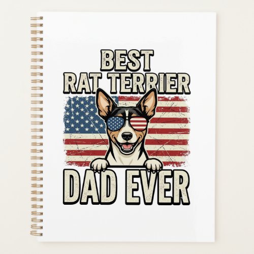 Best Rat Terrier Dad Ever Patriotic Dog Shirt Desi Planner