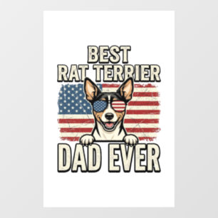 Best Rat Terrier Dad Ever Patriotic Dog Shirt Desi Window Cling