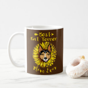 Best Rat Terrier Dog Mom Ever Sunflower Funny Paw Coffee Mug