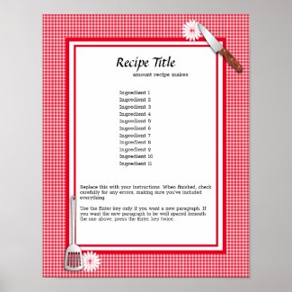 Best Recipe on Red Gingham for the Kitchen