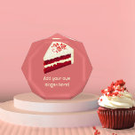 Best Red Velvet Cake Baker? Add a slogan to an Acr Acrylic Award<br><div class="desc">For the champion cake baker, or maybe just a super fan of red velvet cake, this design features the classic deep red sponge and creamy white filling and frosting. You can add your own words to appear below the slice of cake in cream text against a strawberry colored background (both...</div>