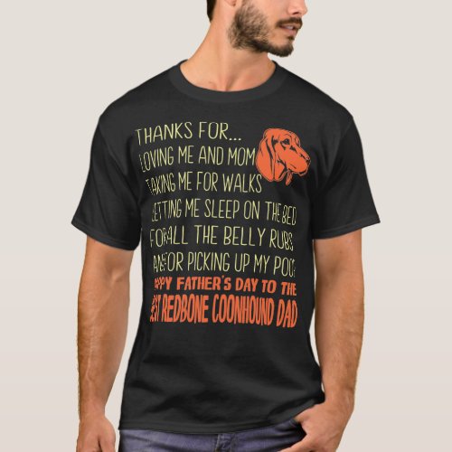 Best Redbone Coonhound Fathers Day Gift T_Shirt