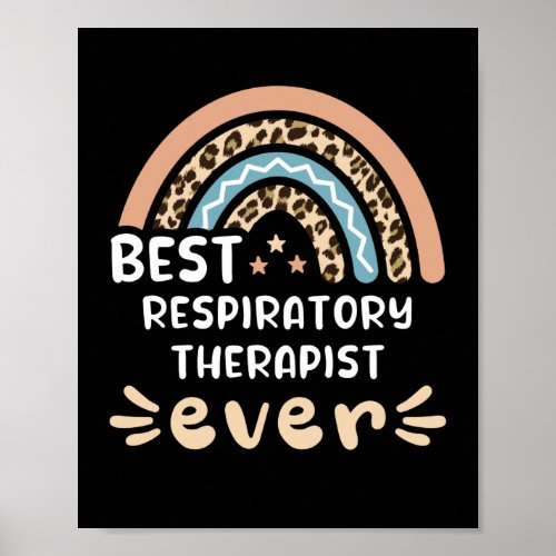 Best Respiratory Therapist ever Leopard Rainbow Gi Poster