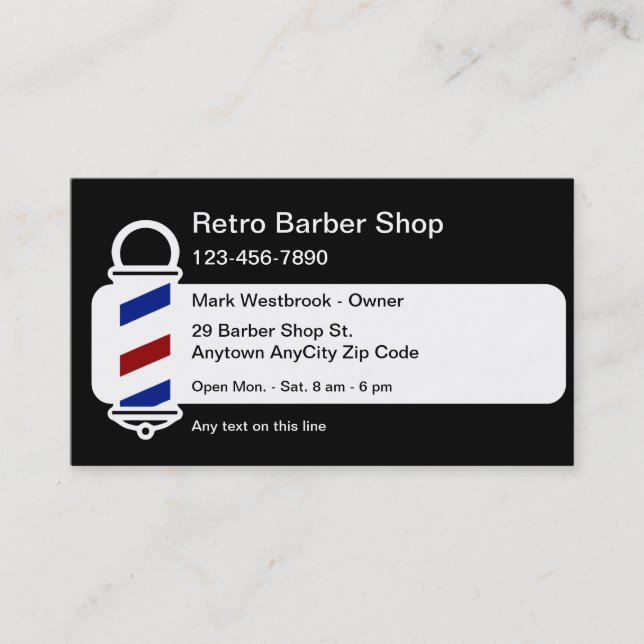 Best Retro Barber Shop Business Cards (Front)
