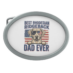 Best Rhodesian Ridgeback Dad Ever Vintage Dog Shir Belt Buckle