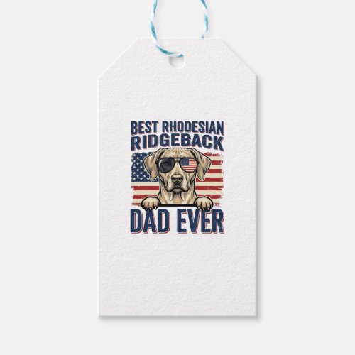 Best Rhodesian Ridgeback Dad Ever Vintage Dog Shir Gift Tags