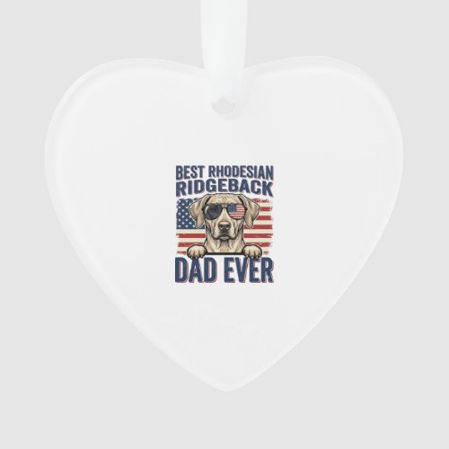 Best Rhodesian Ridgeback Dad Ever Vintage Dog Shir Ornament