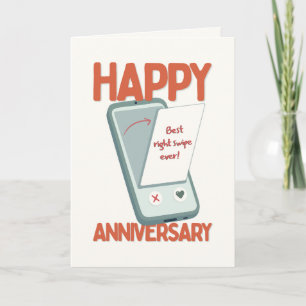 Best Right Swipe Dating App Anniversary Card
