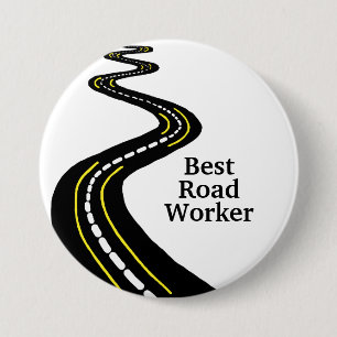 Best Road Worker Button