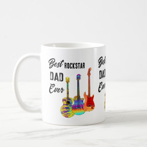 Best Rockstar Dad Ever Guitar Quote Coffee Mug