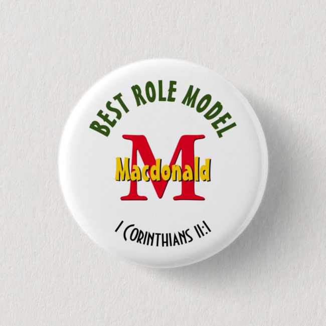 BEST ROLE MODEL Personalized Mom Dad Teacher Button