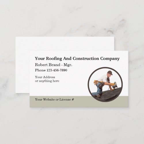 Best Roofing Construction Service Business Card