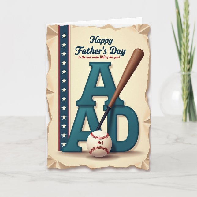 Best Rookie Dad Vintage Card (Front)