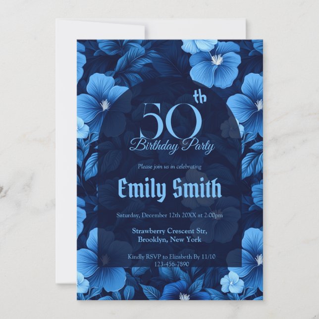 Best Rose Sparkle Happy Birthday Invitation (Front)