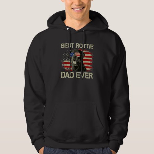 Best Rottie Dad Ever American Flag  Fathers Day Hoodie