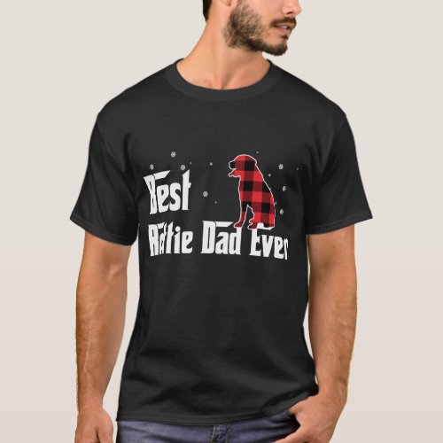 Best Rottie Dad Ever Red Plaid Christmas For Dog L T_Shirt