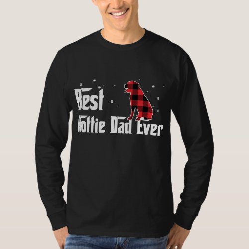 Best Rottie Dad Ever Red Plaid Christmas For Dog L T_Shirt