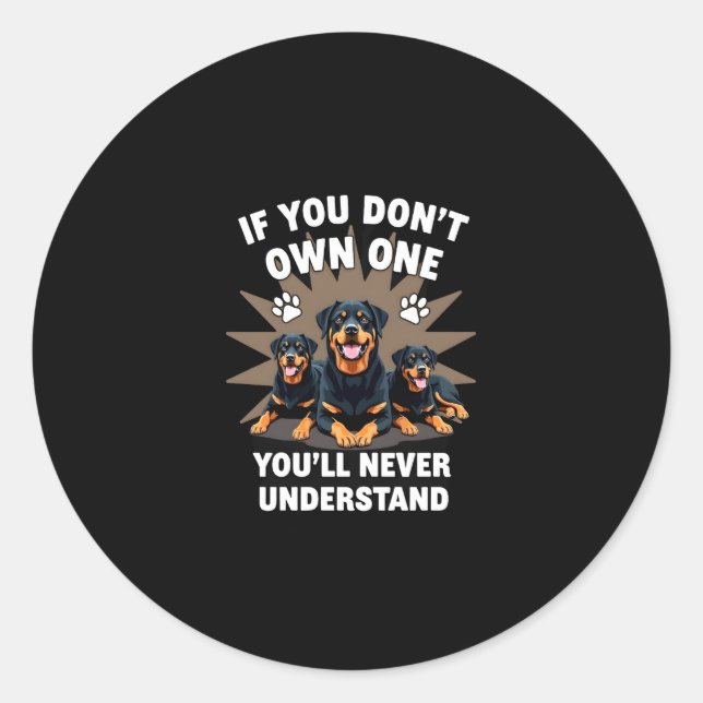 Best Rottweiler Art For Men Women Kids Rottie Rott Classic Round Sticker (Front)