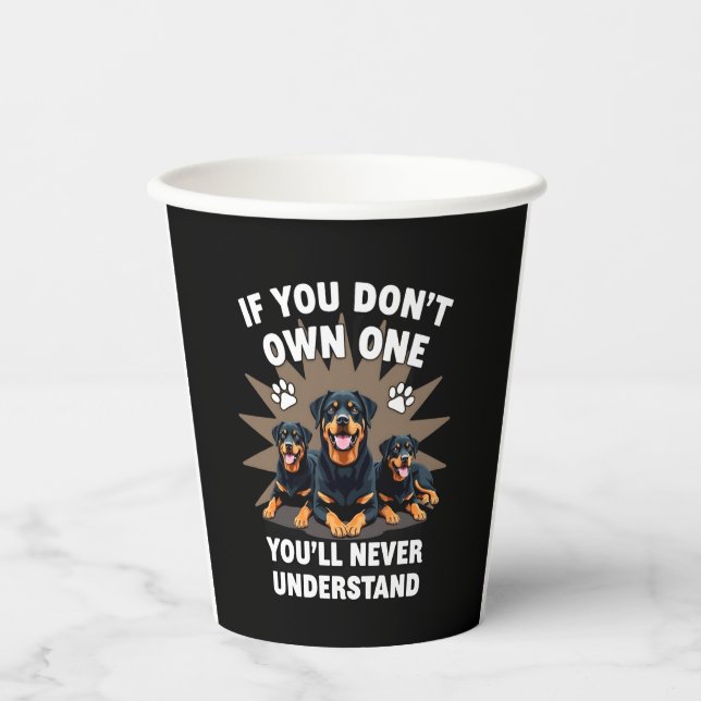 Best Rottweiler Art For Men Women Kids Rottie Rott Paper Cups (Front)