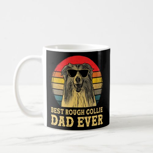 Best Rough Collie Dad Ever Dog  Retro Vintage  Coffee Mug