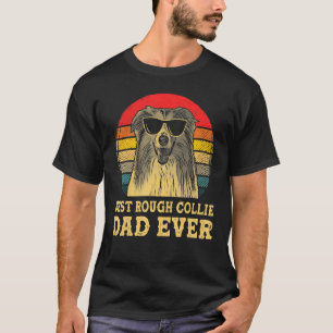 Best Rough Collie Dad Ever Dog  Retro Vintage T-Shirt