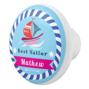 Best Sailor Baby Light Blue Ceramic Knob