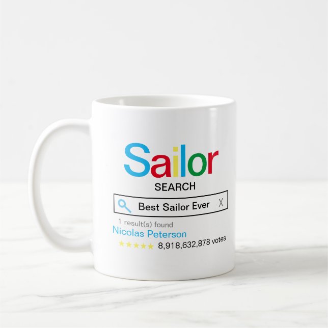 Best Sailor Ever Search engine Result With name Coffee Mug (Left)