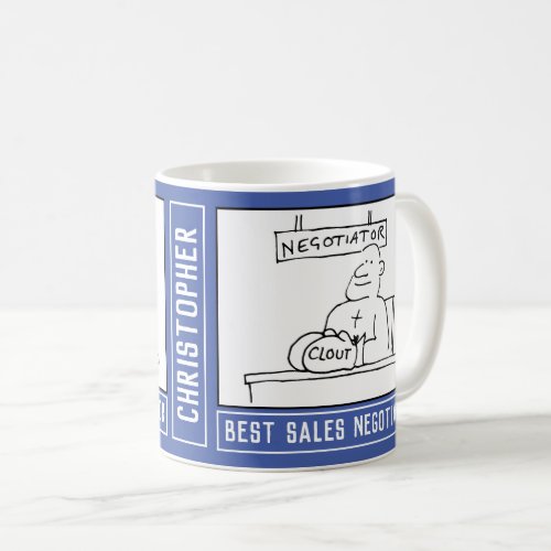 Best Salesman Cartoon with Name Choice Coffee Mug