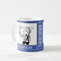 Best Scaffolder Cartoon with Name Choice. Coffee Mug