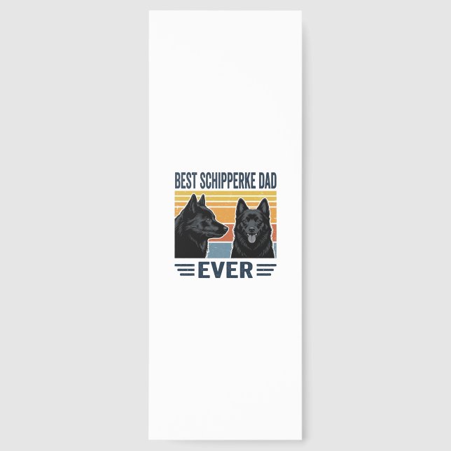 Best Schipperke Dad Ever Retro Dog Vector Design_1 Bookmarks (Front)