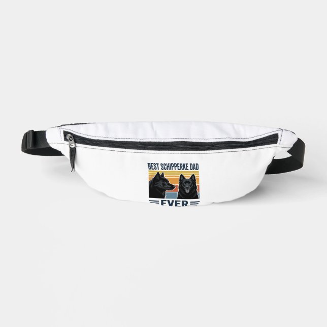 Best Schipperke Dad Ever Retro Dog Vector Design_1 Fanny Pack (Front)