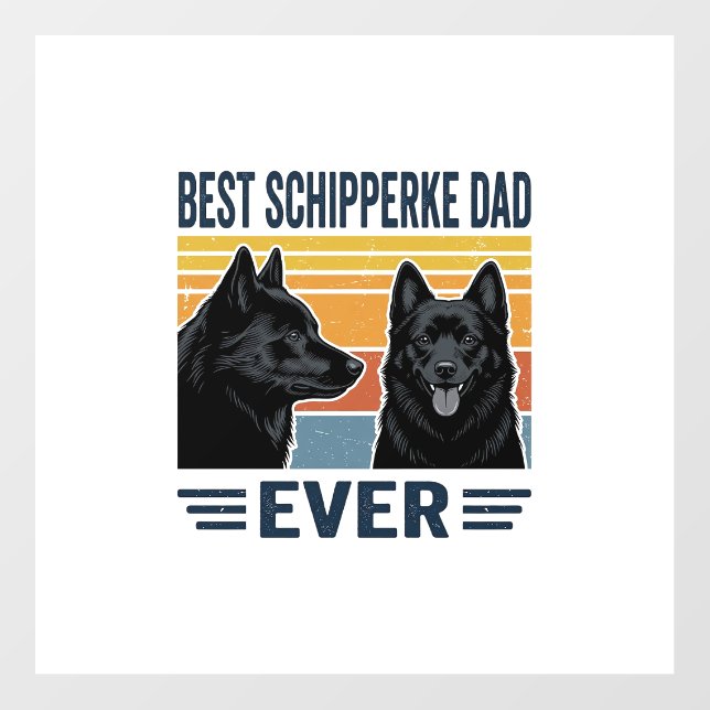 Best Schipperke Dad Ever Retro Dog Vector Design_1 Floor Decals (Front)